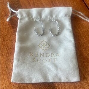 Kendra Scott Grier Silver Hoop Earrings With Dustbag